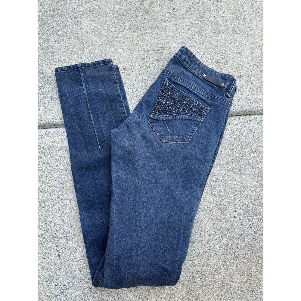Denim Legend Parasuco Y2K Womens Denim Embellished Rhinestone Jeans Size 8 Glam